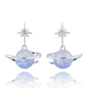 Candy Silver Plated Modern Planet Earrings
