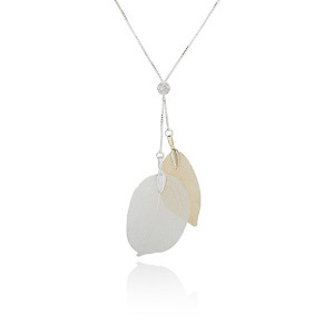 Back To Nature Two Tone Real Leaves Necklace