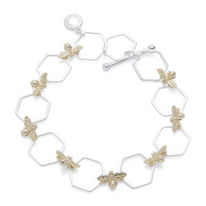 Honey Bee Two Tone T-Bar Bracelet