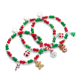 Girls Fun Xmas Silver Plated Bracelet