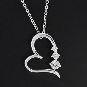 Modern Silver Plated Heart Necklace