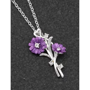 Gerbera Daisy Silver Plated Entwined Necklace